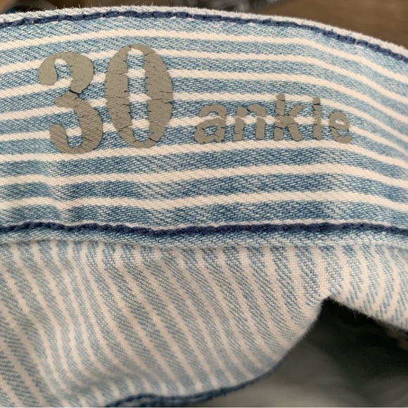 J.CREW Cotton Toothpick Ankle Zipper Pants Size 30 Railroad Stripe - Picture 8 of 9